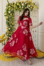 Red Handpainted Suit Set - Image 7