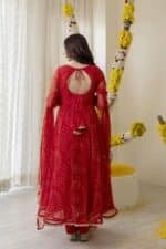 New Red Bandhej Suit Set - Image 3