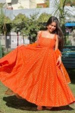 Orange Brocade Suit Set - Image 9