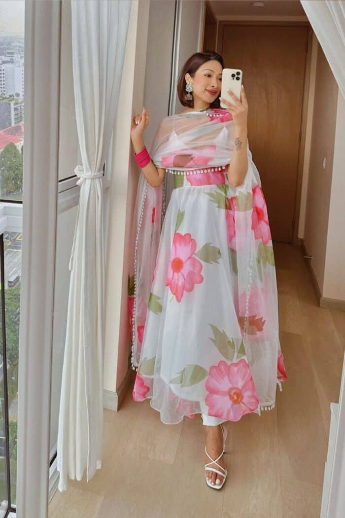 White Handpainted Suit Set - Image 1