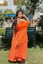 Orange Brocade Suit Set - Image 7