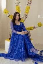 New Blue  Bandhej Suit Set - Image 2