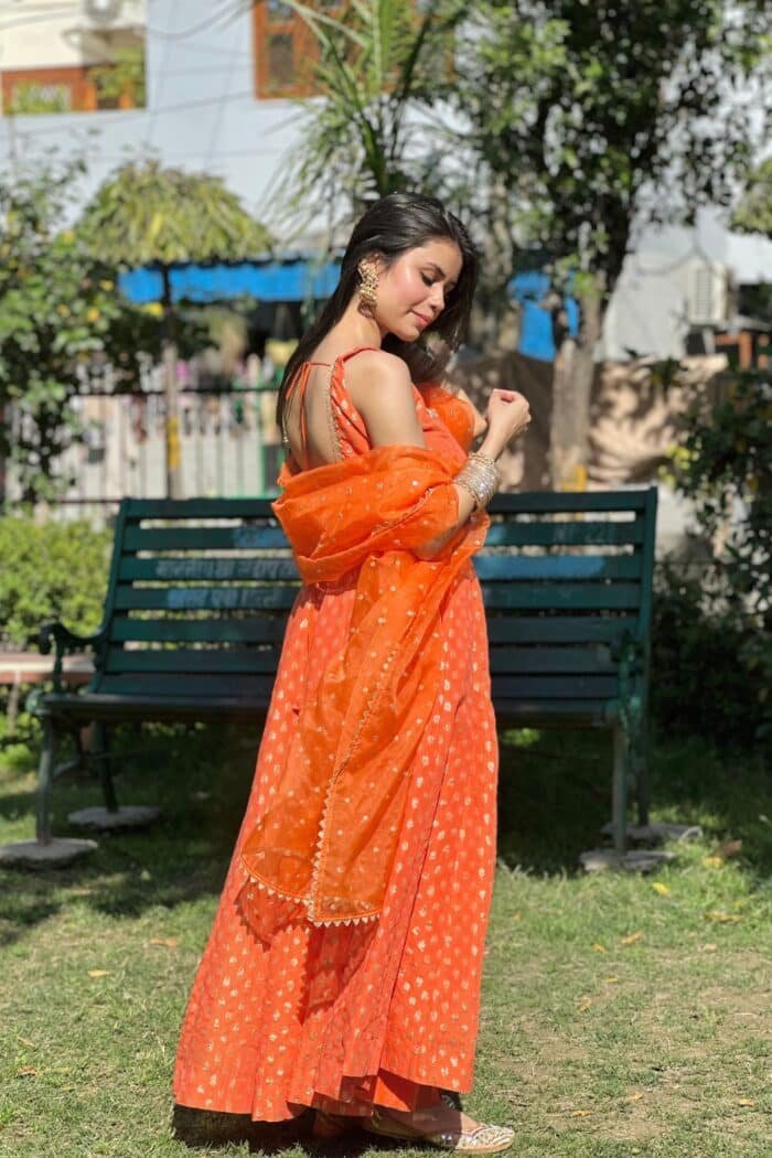 Orange Brocade Suit Set - Image 8