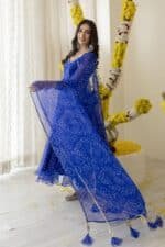 New Blue  Bandhej Suit Set - Image 6