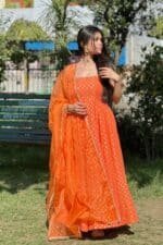 Orange Brocade Suit Set - Image 10