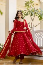 Red Bandhini Suit Set - Image 3