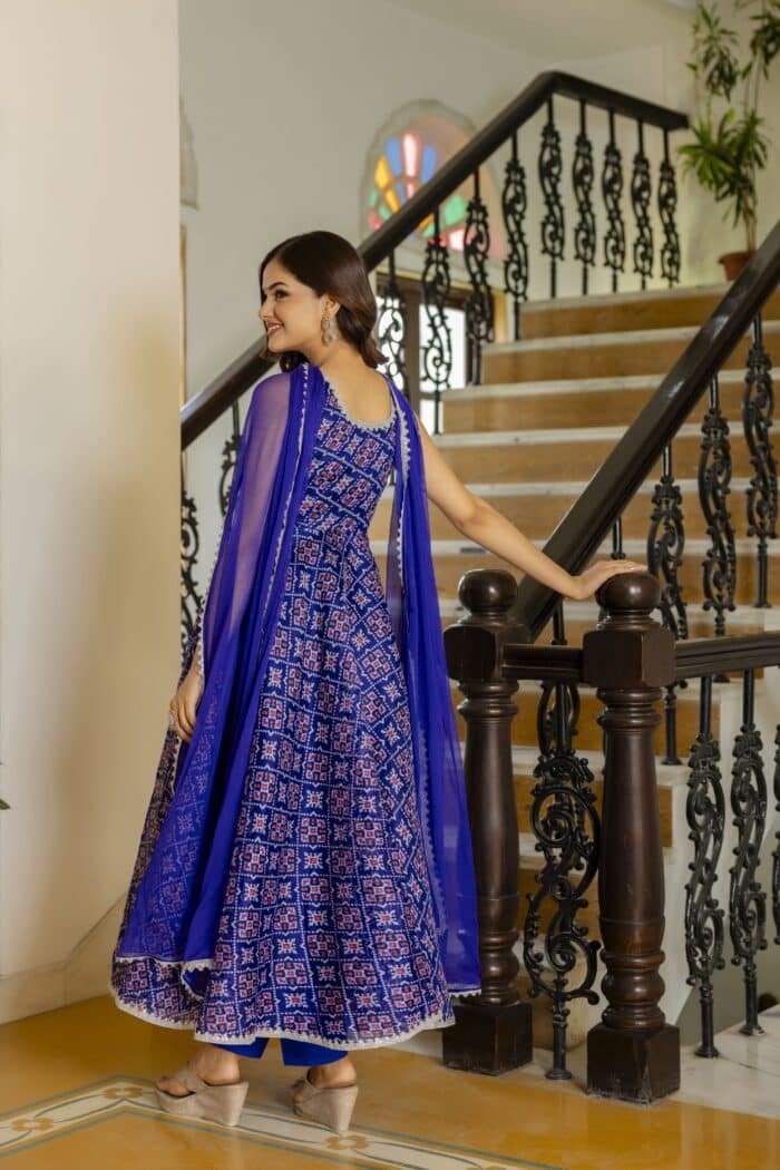 Blue  Doriya Suit Set - Image 3