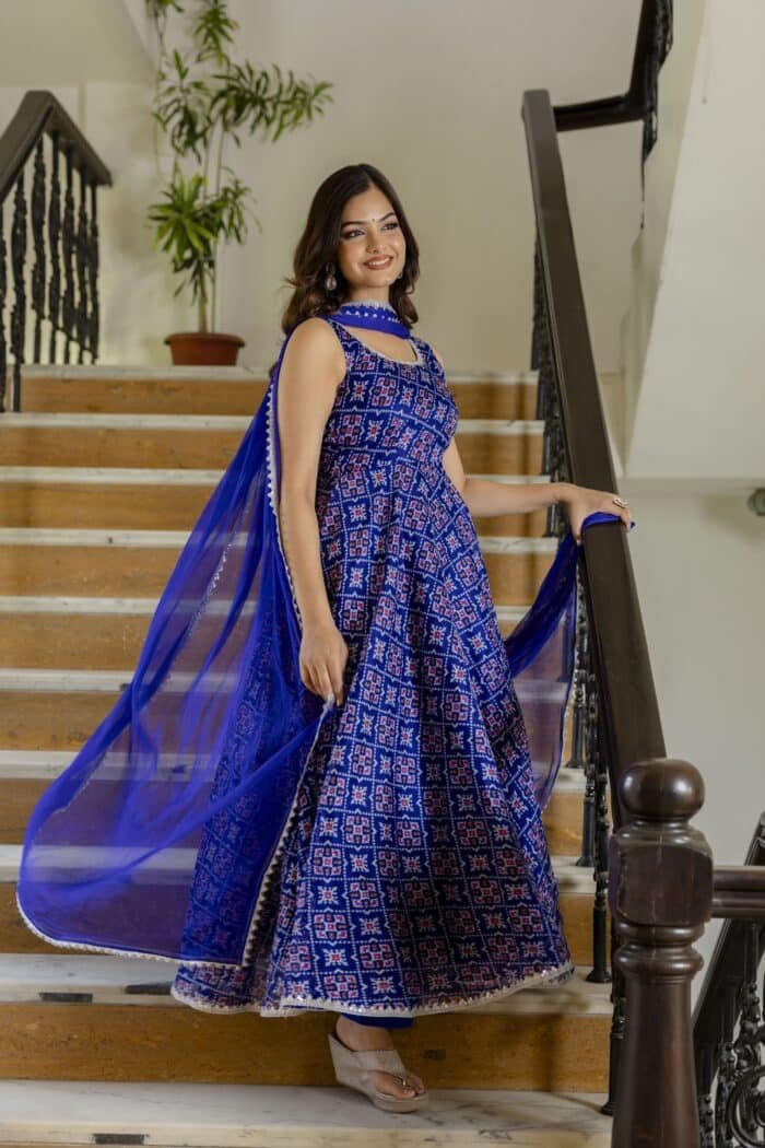 Blue  Doriya Suit Set - Image 5