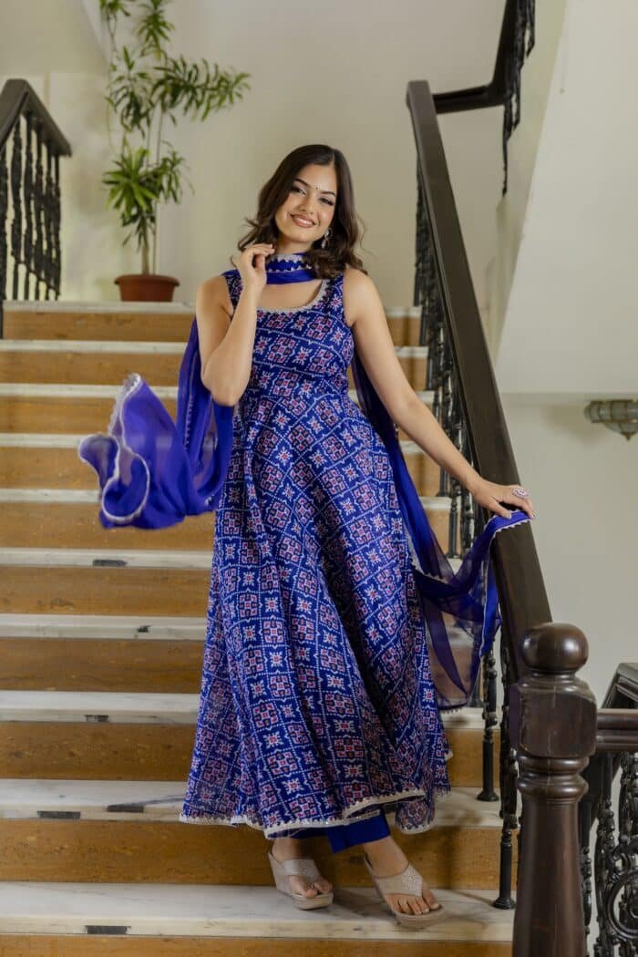 Blue  Doriya Suit Set - Image 6