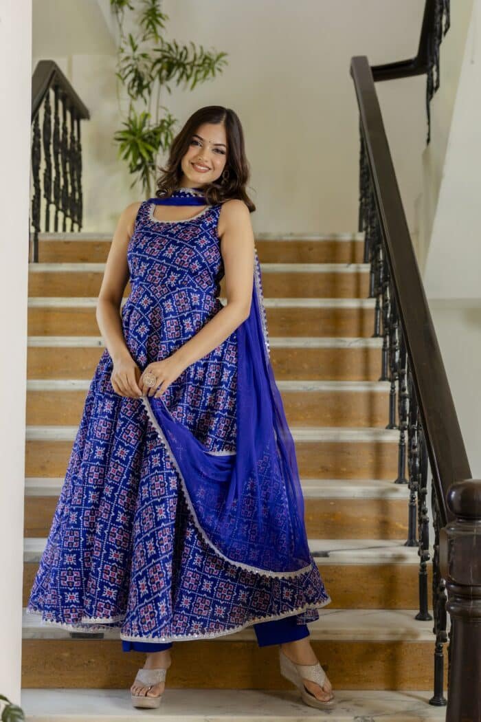 Blue  Doriya Suit Set - Image 7