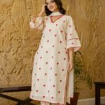 Heart Embroidered Kurta Set