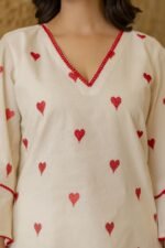 Heart Embroidered Kurta Set - Image 7