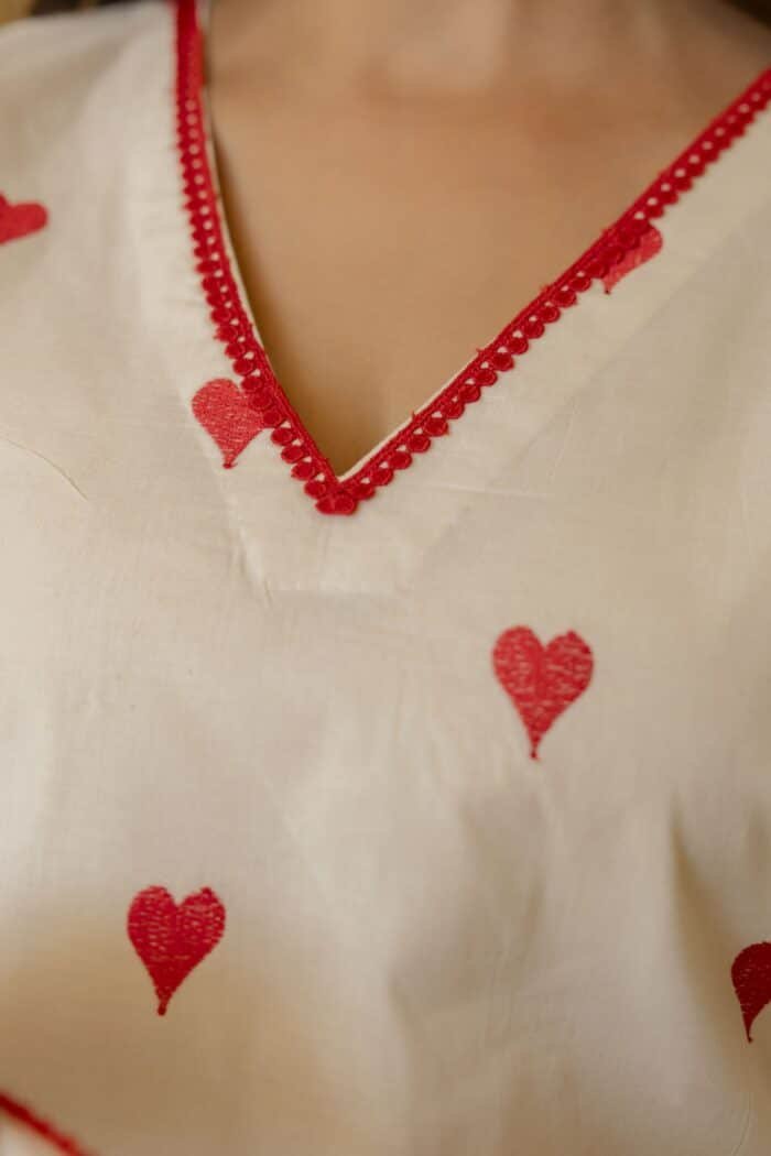 Heart Embroidered Kurta Set - Image 8