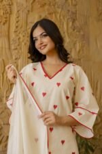 Heart Embroidered Kurta Set - Image 2