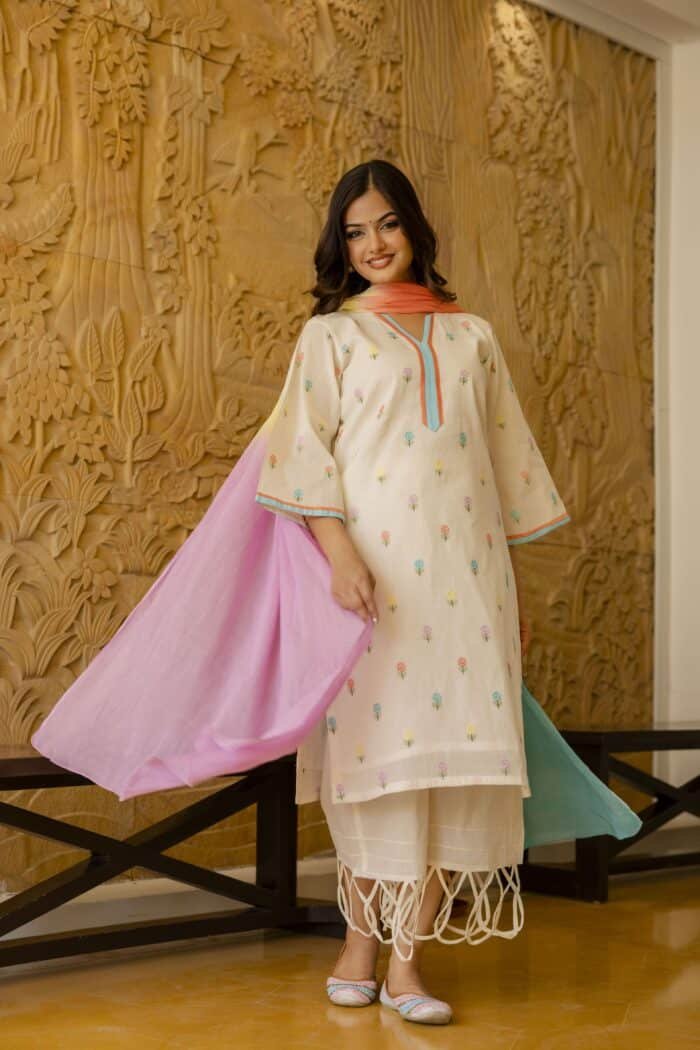 Flora Embroidered Kurta Set - Image 4