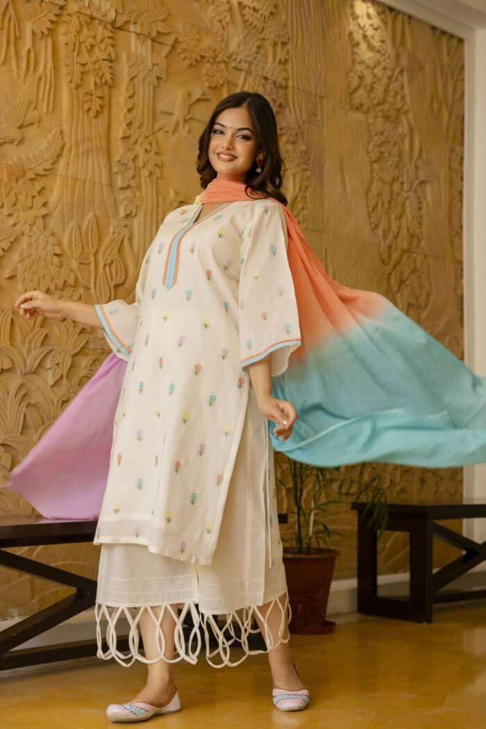 Flora Embroidered Kurta Set - Image 5