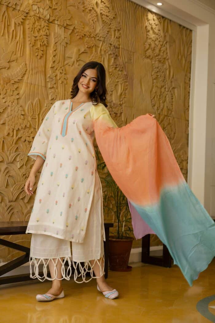 Flora Embroidered Kurta Set - Image 7