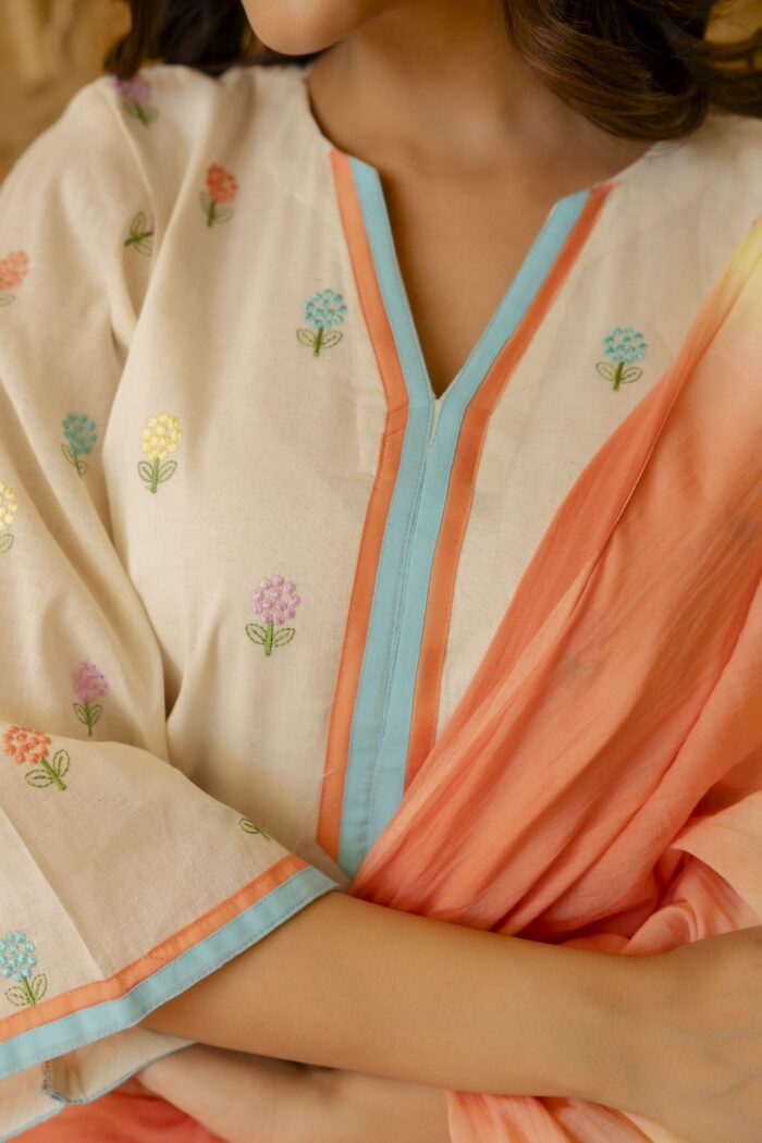 Flora Embroidered Kurta Set - Image 9