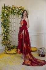 Maroon Handpainted Suit Set - Image 9