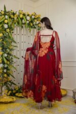 Maroon Handpainted Suit Set - Image 5