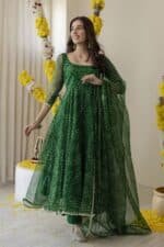 New Green Bandhej Suit Set - Image 5