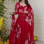 Red Handpainted Suit Set