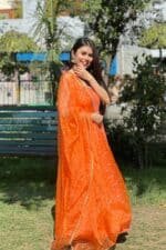 Orange Brocade Suit Set - Image 4