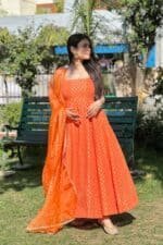 Orange Brocade Suit Set - Image 5