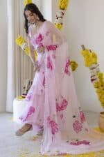 Pink Pre-Draped Saree - Image 11