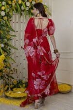 Red Handpainted Suit Set - Image 4