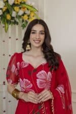 Red Handpainted Suit Set - Image 2
