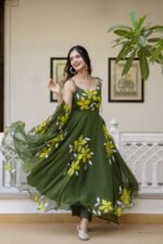 Olive Green Handpainted Suit Set - Image 6