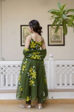 Olive Green Handpainted Suit Set - Image 7