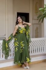 Olive Green Handpainted Suit Set - Image 8