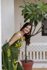 Olive Green Handpainted Suit Set - Image 2