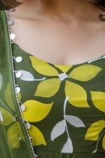 Olive Green Handpainted Suit Set - Image 9