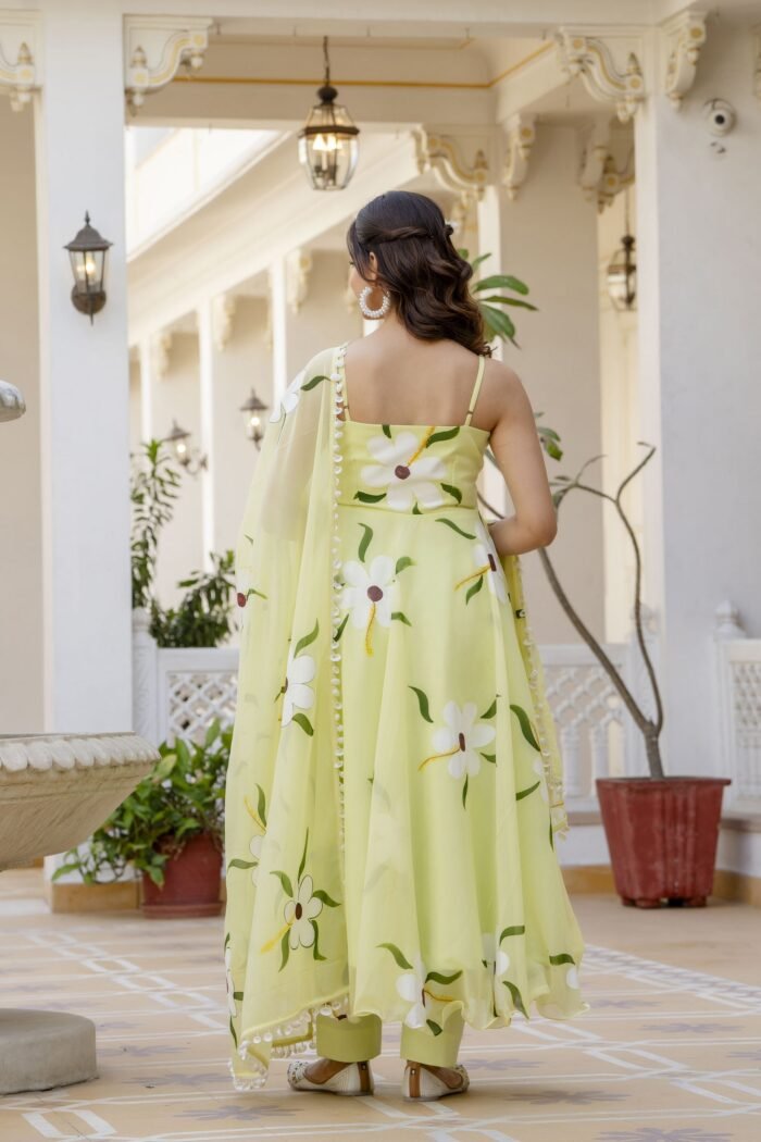 Mint Green Handpainted Suit Set - Image 6