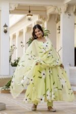 Mint Green Handpainted Suit Set - Image 3