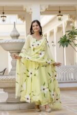 Mint Green Handpainted Suit Set - Image 4