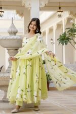 Mint Green Handpainted Suit Set - Image 5