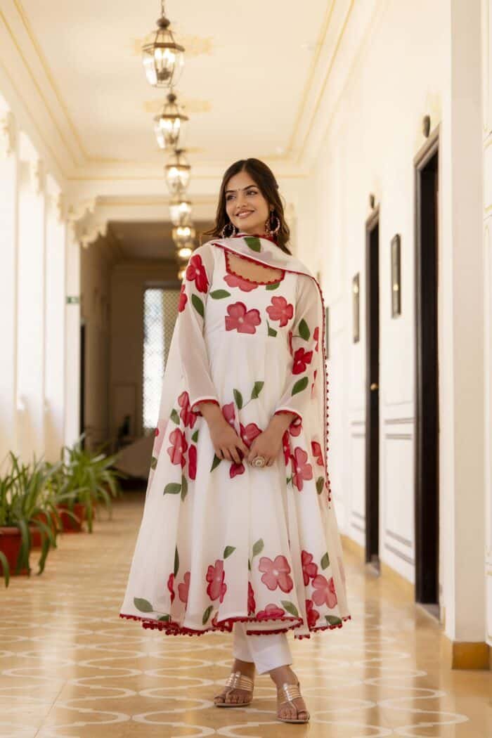 Ivory Handpainted Suit Set - Image 6