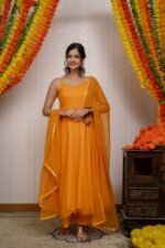 Orange Chiffon Suit Set
