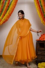 Orange Chiffon Suit Set - Image 6