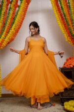 Orange Chiffon Suit Set - Image 7
