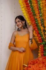 Orange Chiffon Suit Set - Image 2
