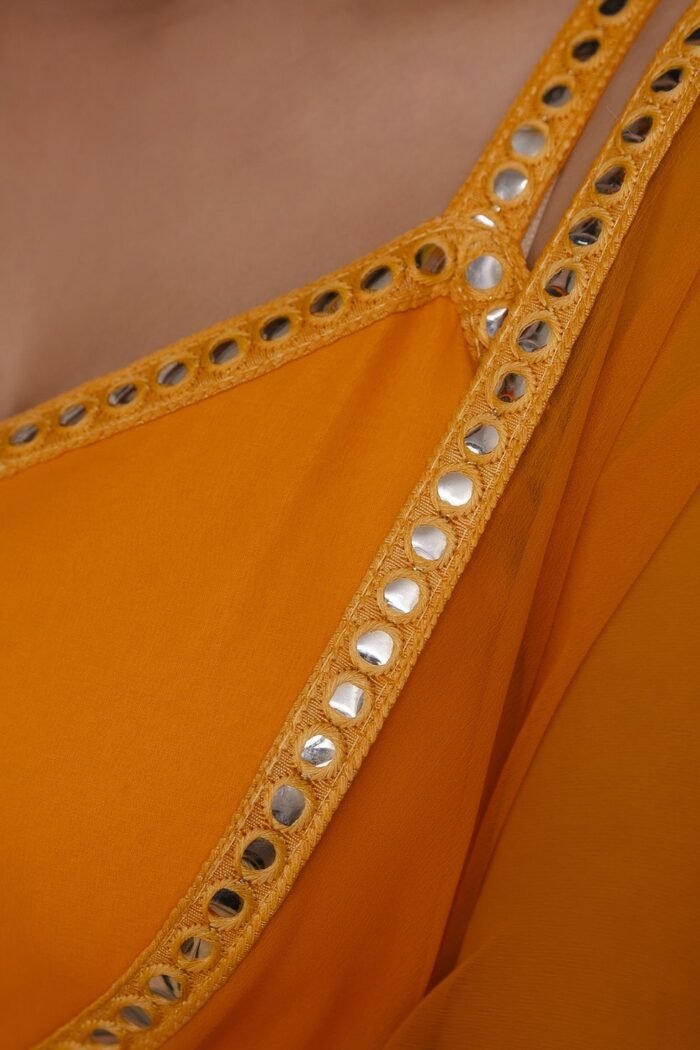Orange Chiffon Suit Set - Image 9