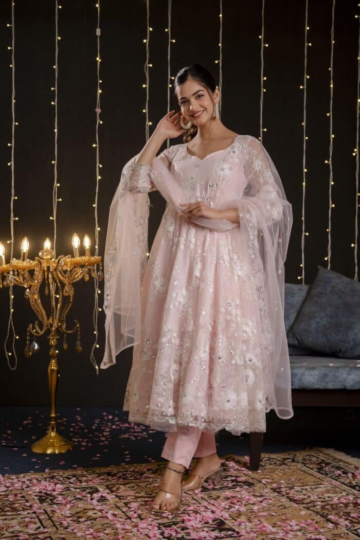 Blush  Embroidered Suit Set - Image 3