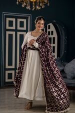 Purple dupatta suit set - Image 5