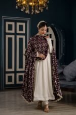 Purple dupatta suit set