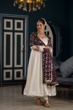 Purple dupatta suit set - Image 7